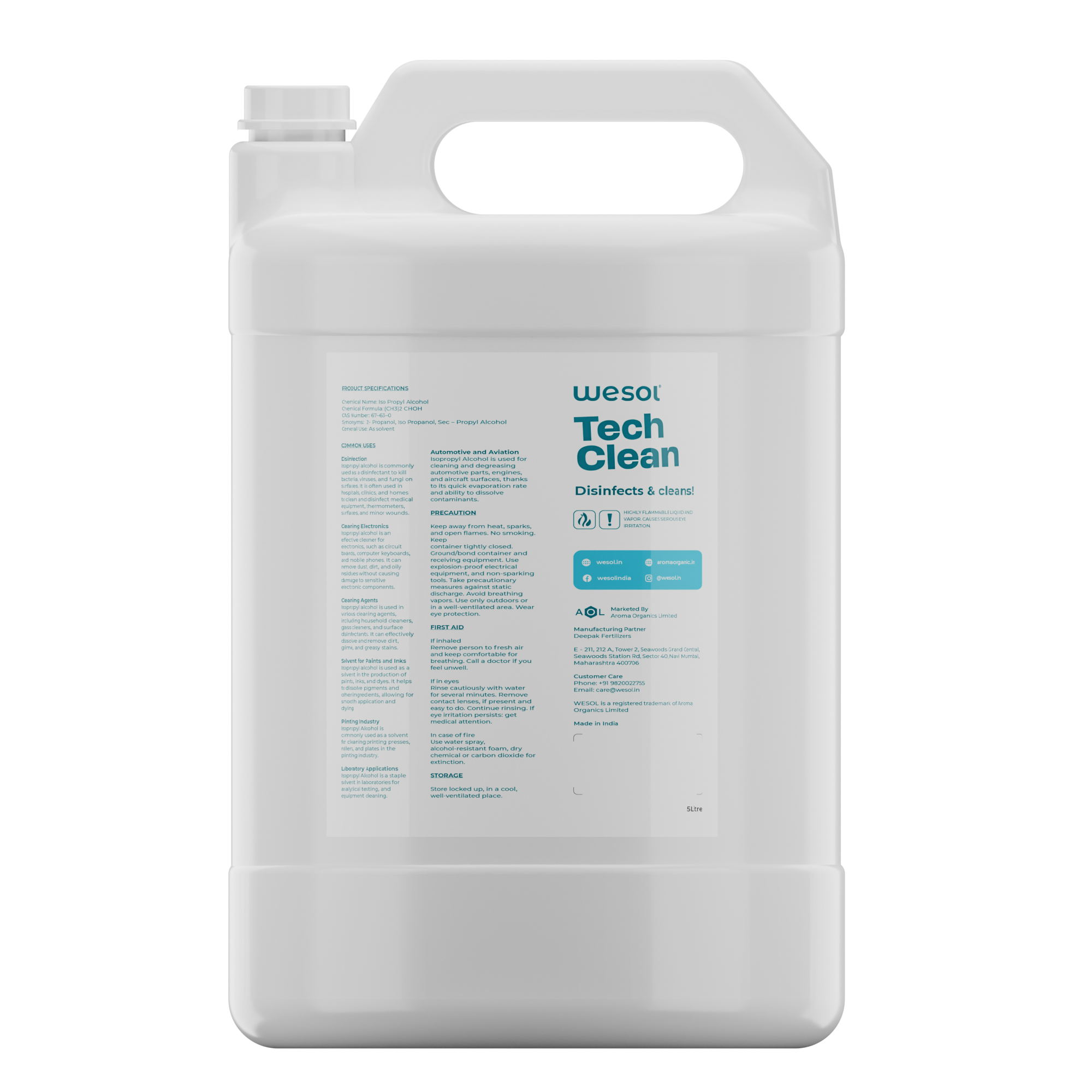 Wesol Gadget Cleaner Liquid 5 L | Electronics Screen Cleaner for Smart Phones Laptops and Tablets TV Screens