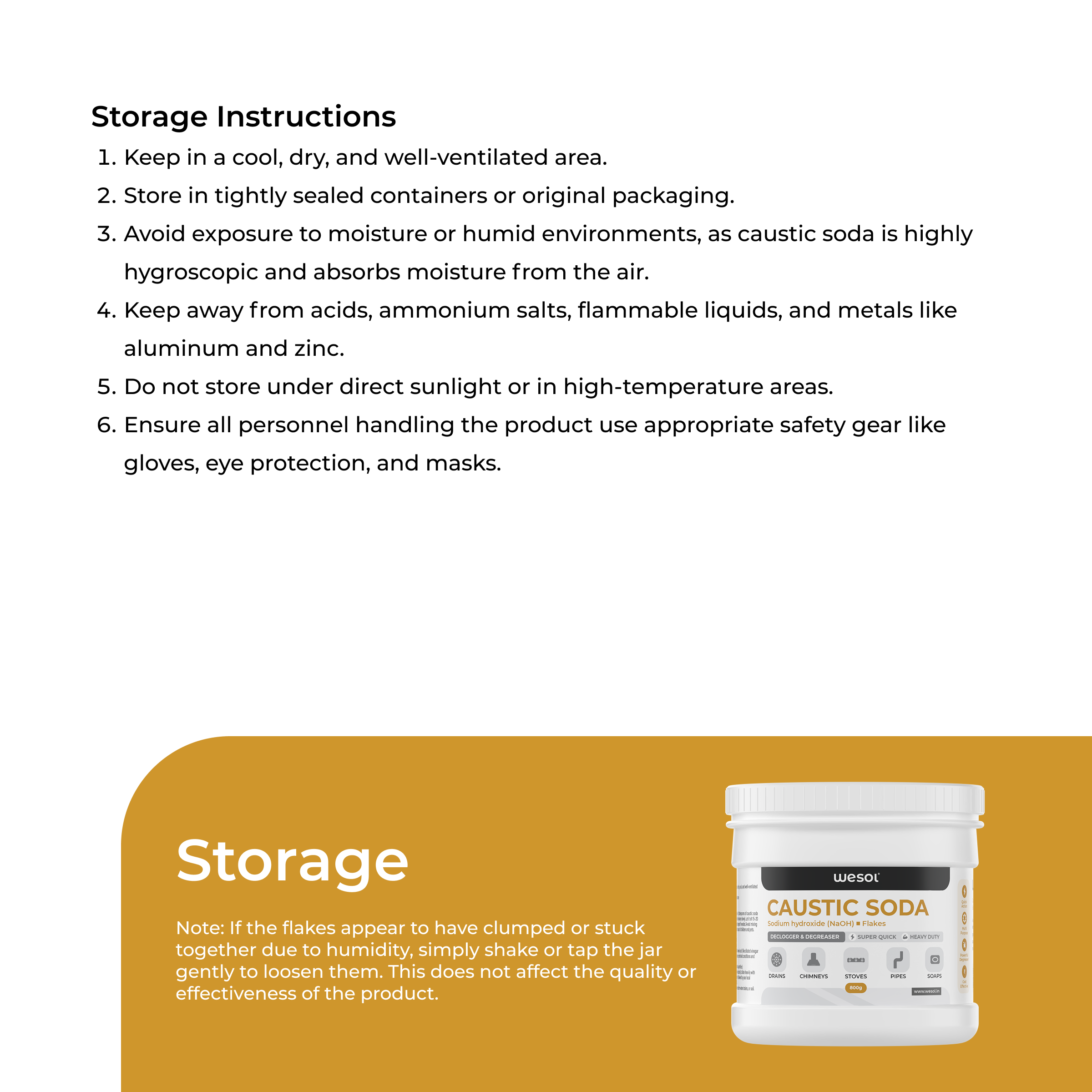 Wesol Caustic Soda Flakes, 800g, Multi-Purpose Declogger and Degreaser for Drains, Chimneys, Stoves, Pipes and Soap Making