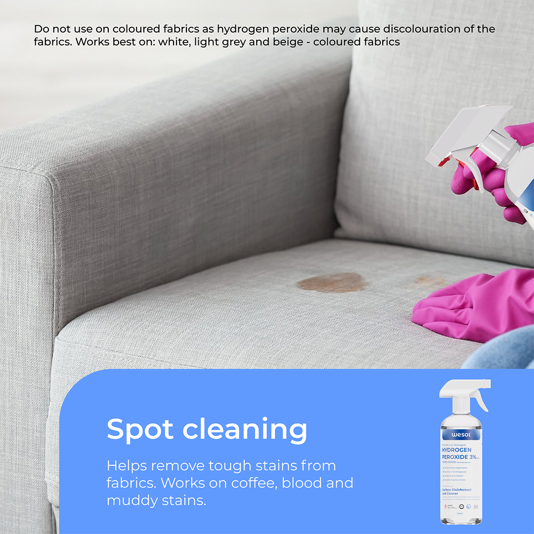 Wesol Hydrogen Peroxide 3% Food Grade | Multi-Use Disinfectant | Kills 99.9% Germs & Viruses | 500ml Pack - Best For Cleaning, General disinfection, deodorising, Hydroponics, Food production