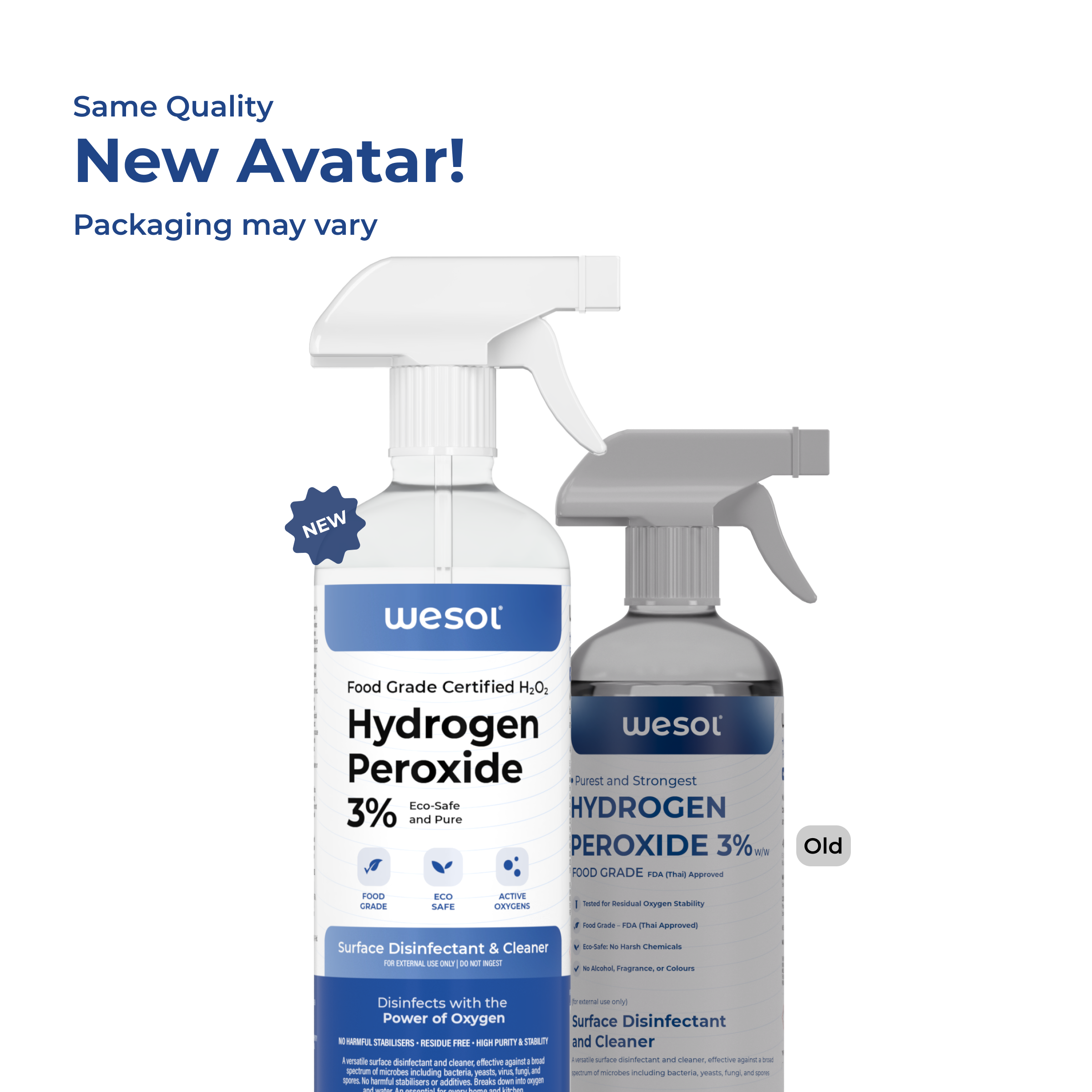 Wesol Hydrogen Peroxide 3% Food Grade | Multi-Use Disinfectant | Kills 99.9% Germs & Viruses | 500ml Pack - Best For Cleaning, General disinfection, deodorising, Hydroponics, Food production