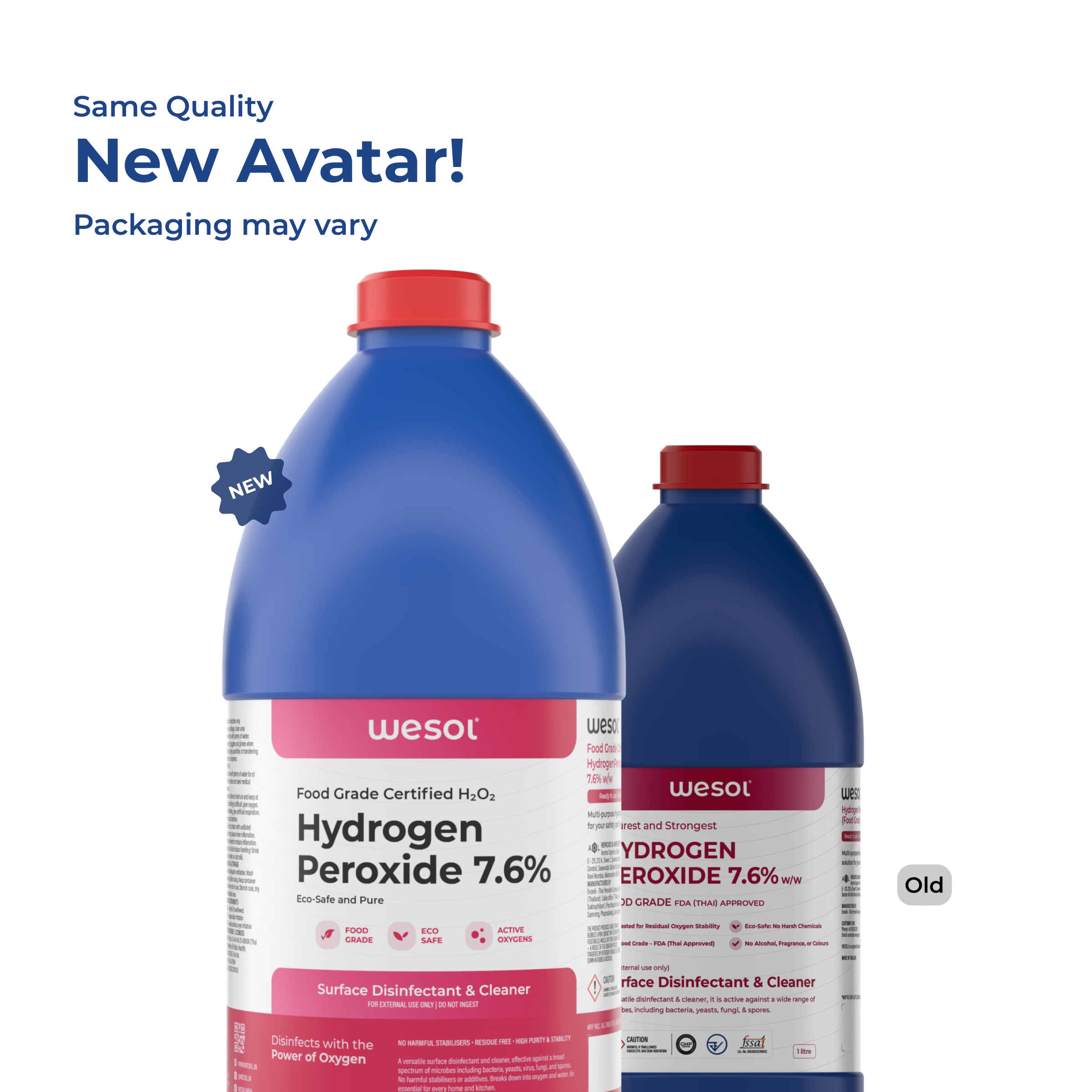 Wesol Hydrogen Peroxide 7.6% w/w (Food Grade) Floor Cleaner Solution | Best For Cleaning disinfection sterilization | Farming Gardening Hydroponics