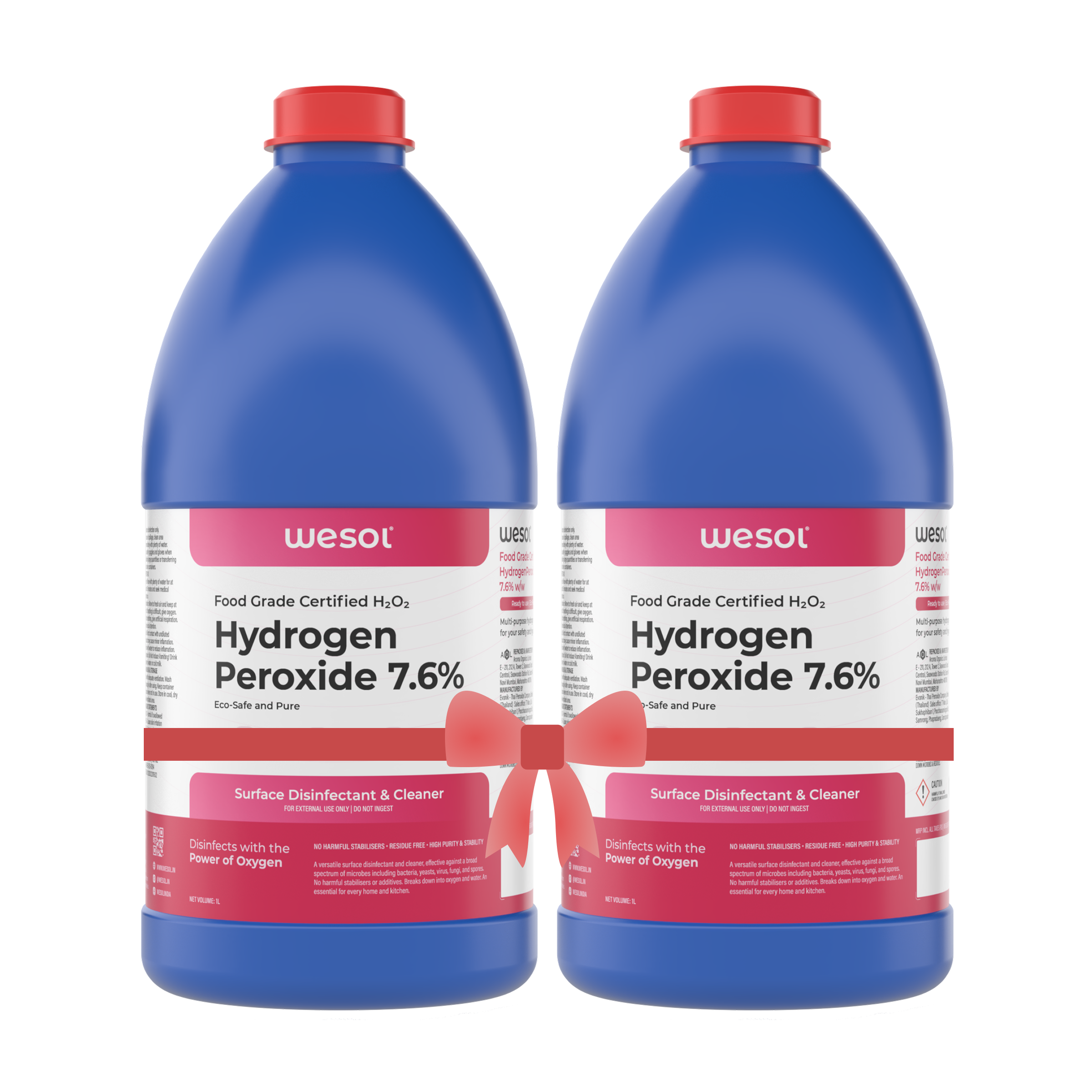 Wesol Hydrogen Peroxide 7.6% w/w (Food Grade) Floor Cleaner Solution | Best For Cleaning disinfection sterilization | Farming Gardening Hydroponics