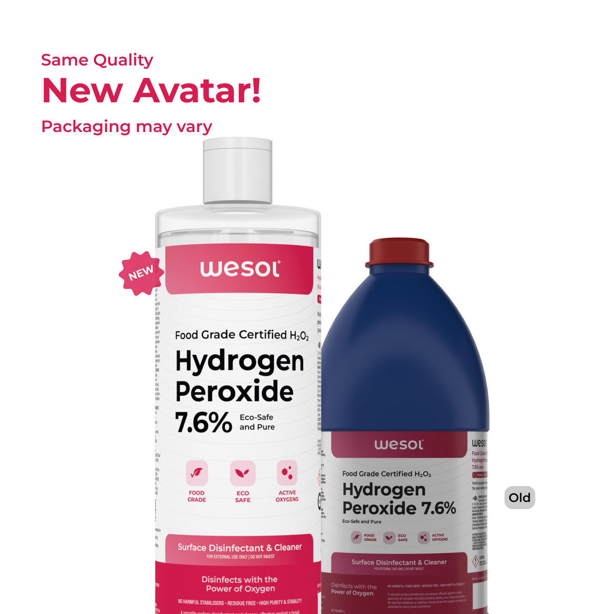 Wesol Hydrogen Peroxide 7.6% w/w (Food Grade) Floor Cleaner Solution 1 Litre | Best For Cleaning disinfection sterilization | Farming Gardening Hydroponics