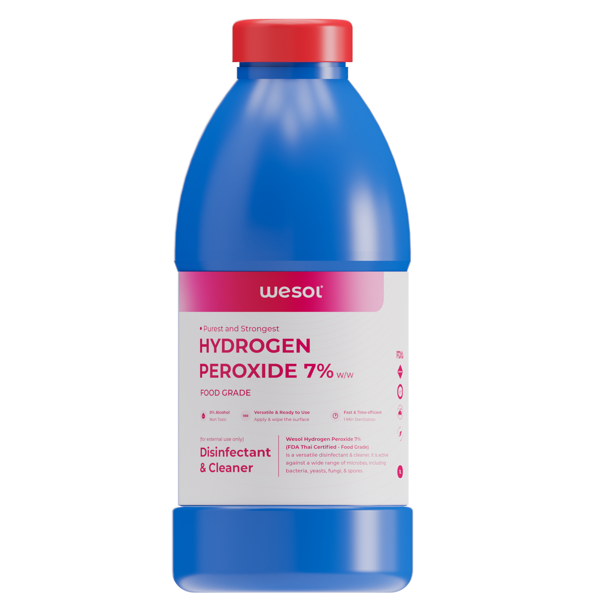 Wesol Hydrogen Peroxide 7.6% w/w (Food Grade) Floor Cleaner Solution | Best For Cleaning disinfection sterilization | Farming Gardening Hydroponics