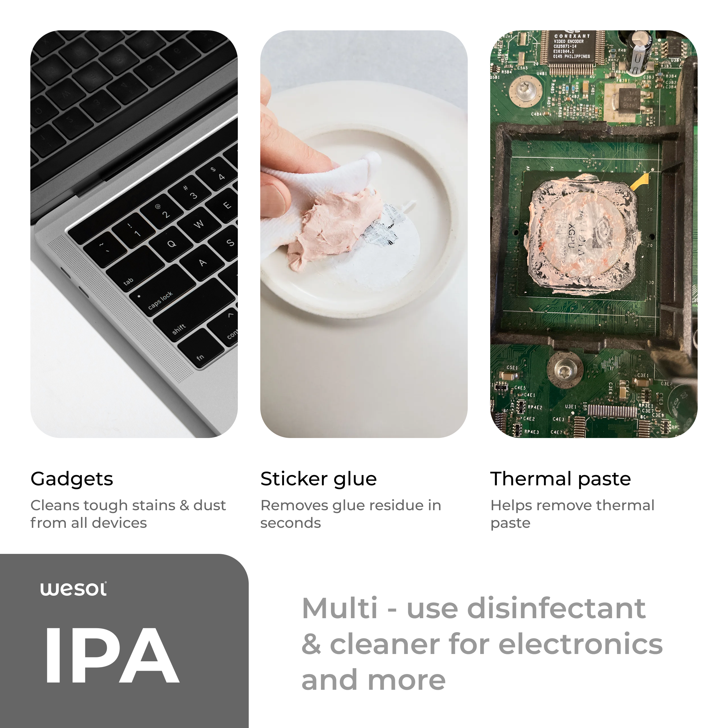 Wesol IPA Isopropyl alcohol 99.9% | (CH3)2-CH-OH CAS: 67-63-0 | Premium Grade Pure without mixing | For Technical Use | 500ml Pack of 1