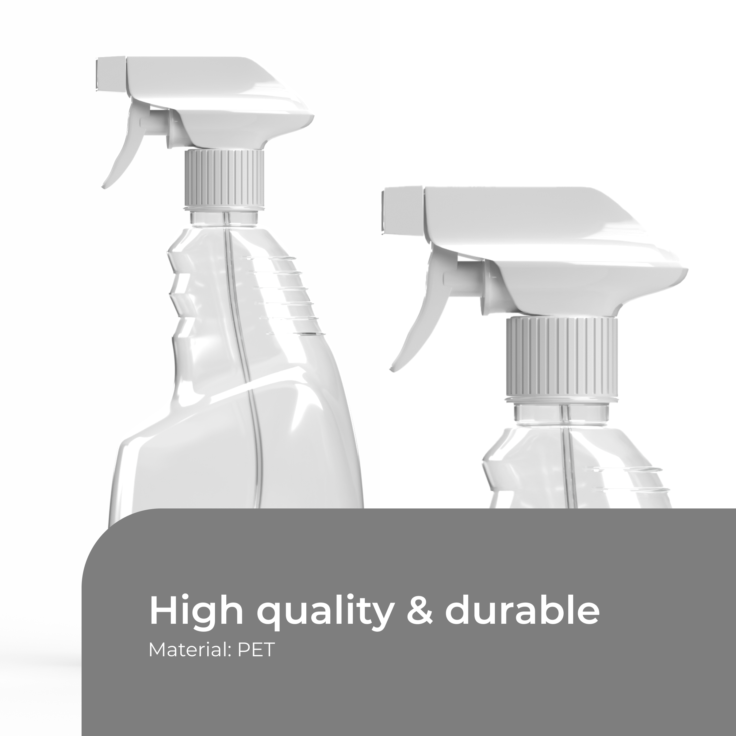 Spray Bottle 500ml (Pack of 5) | Transparent Empty Plastic Mist Sprayer for Water, Hair, Face, Plants, Sanitizer, Perfume, Cleaning & More