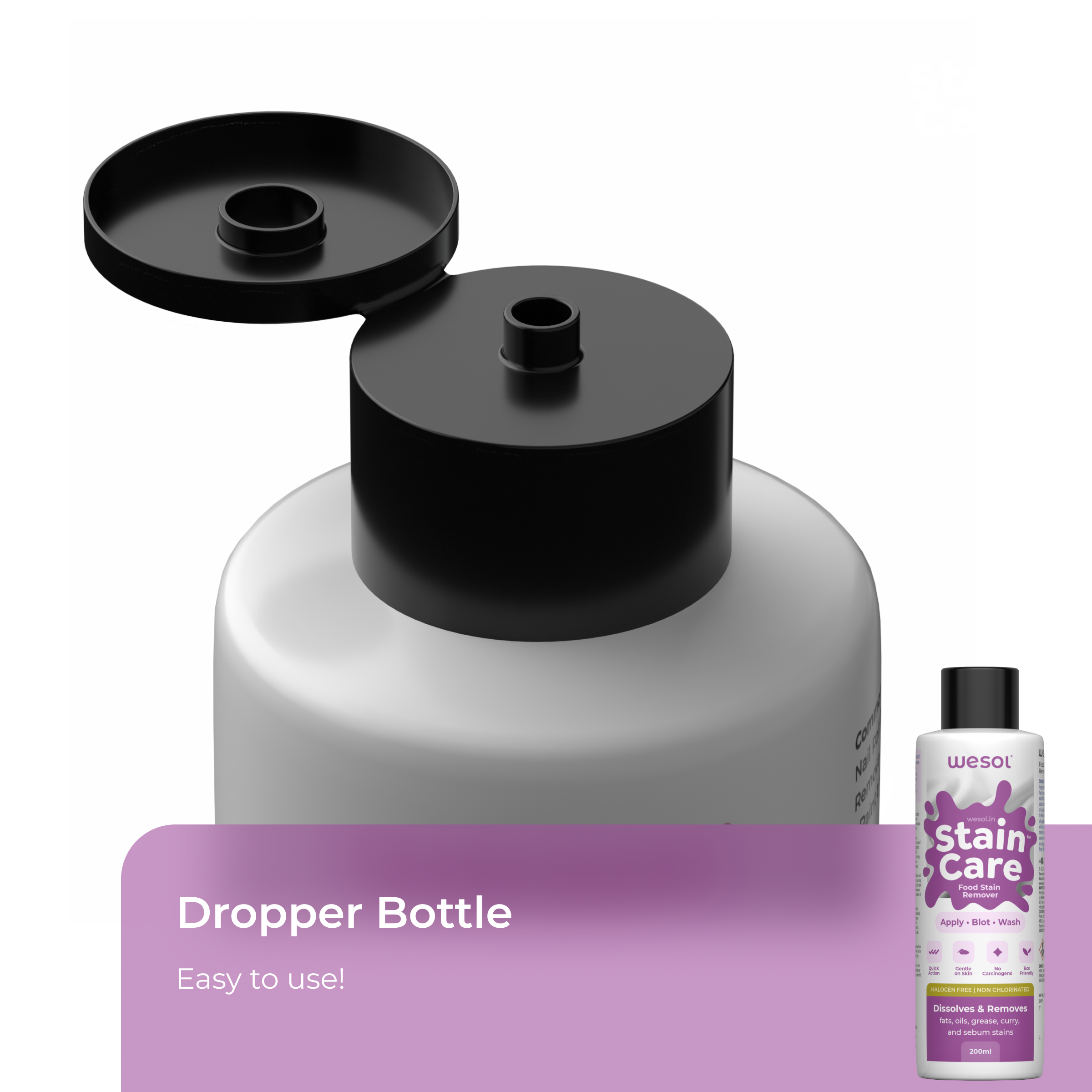 Wesol Stain Care Food Stain Remover, Halogen Free, Non Chlorinated, Gentle on Skin, 200ml