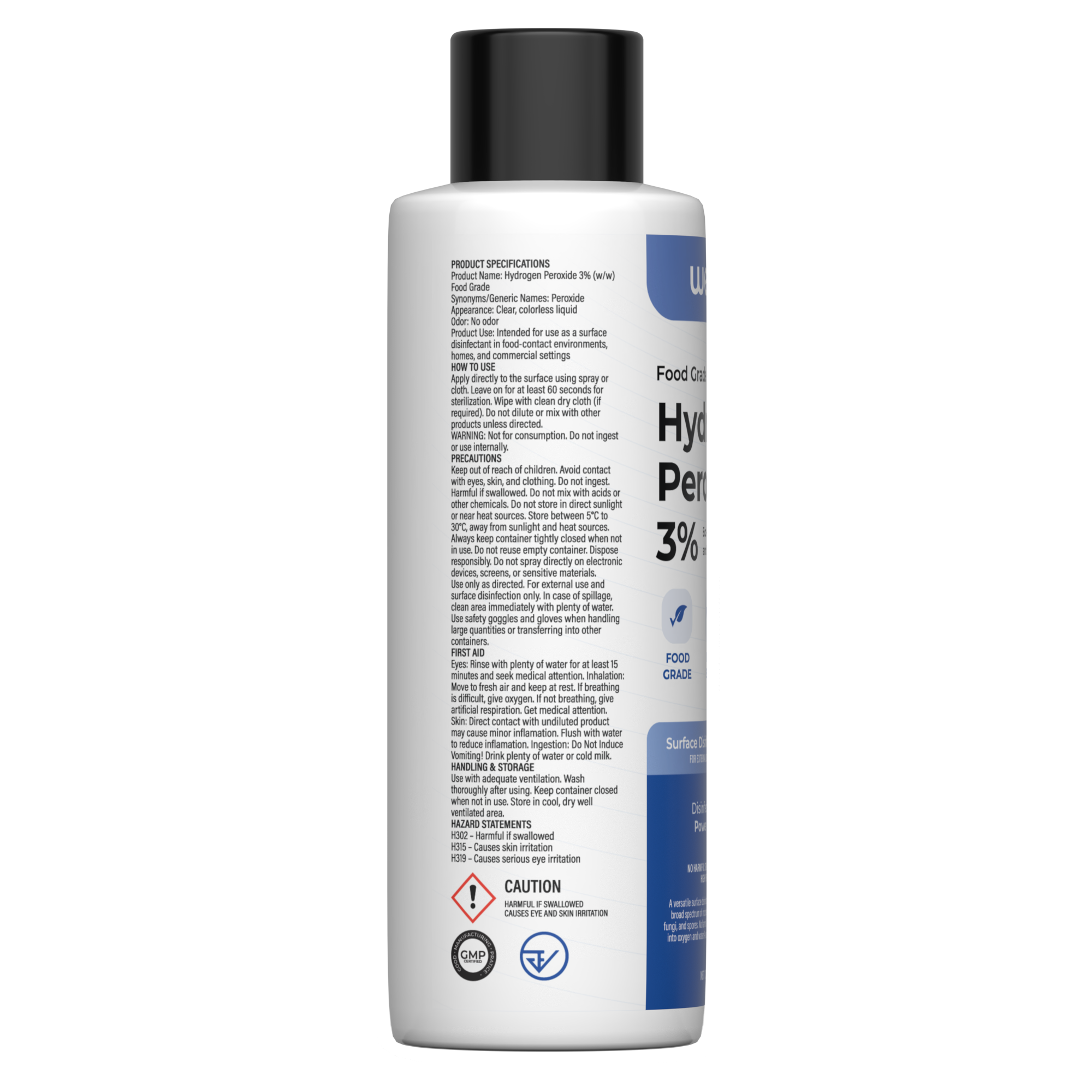 Wesol Hydrogen Peroxide 3% Food Grade | Multi-Use Disinfectant | Kills 99.9% Germs & Viruses | 200 ml Pack - Best For Cleaning, General disinfection, deodorising, Hydroponics, Food production