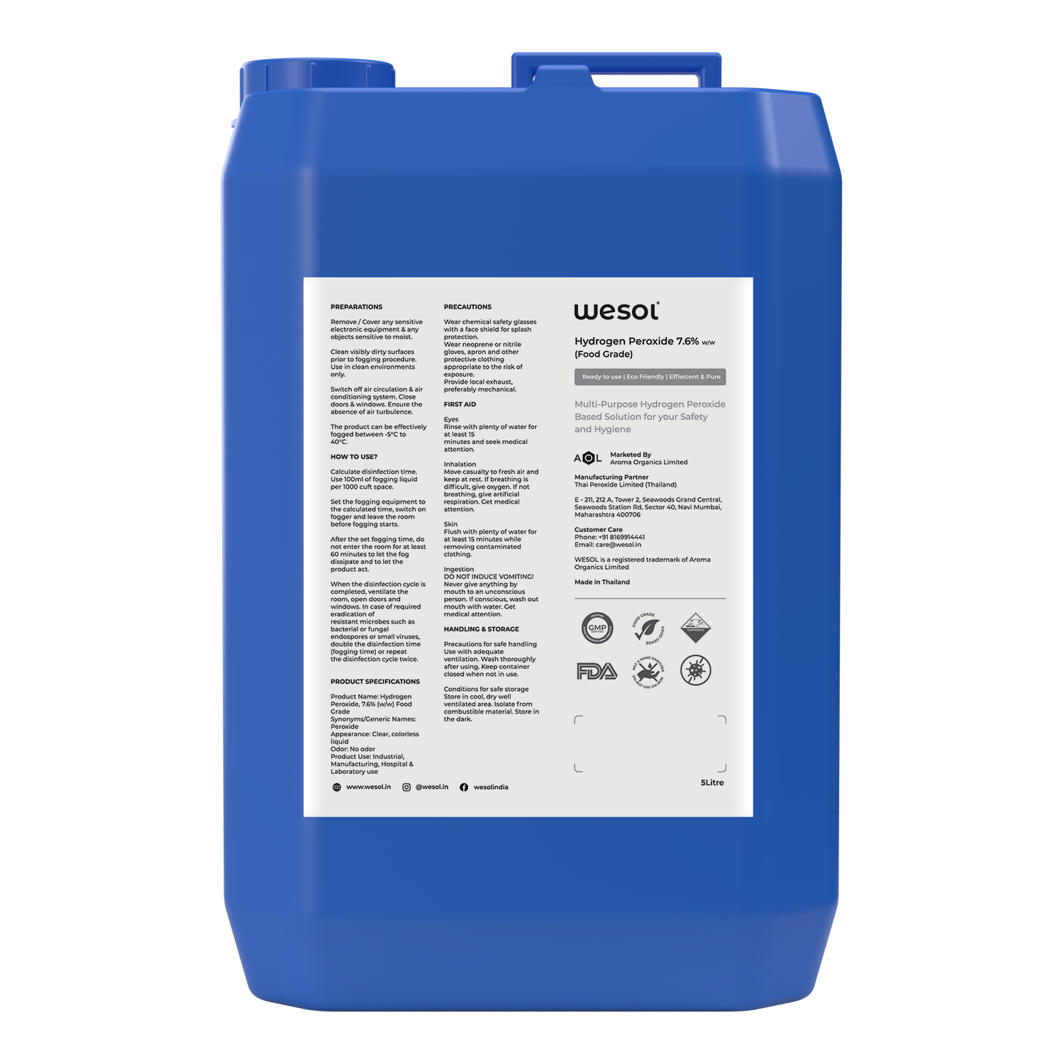 Hydrogen Peroxide 7% for Fogging