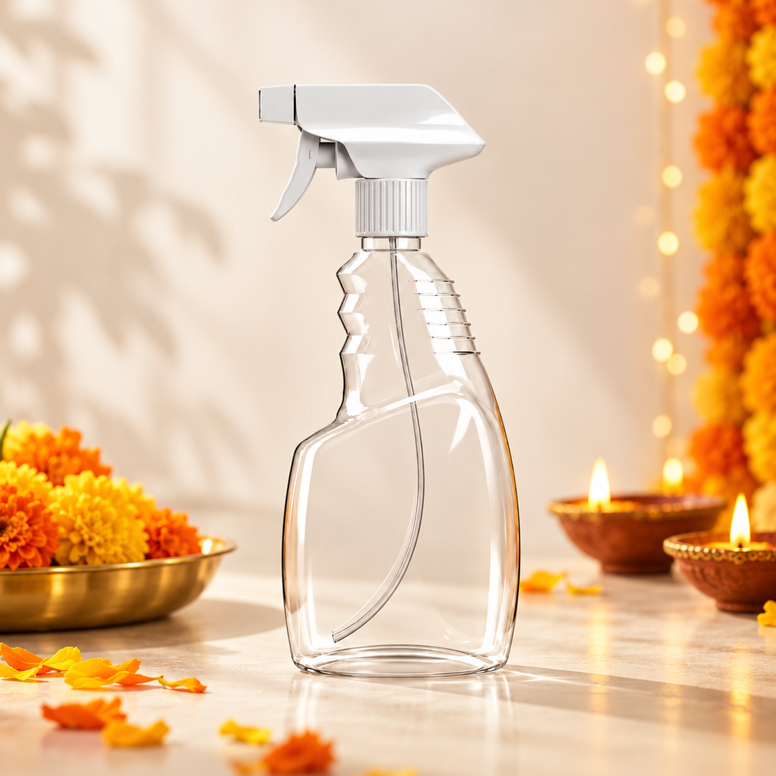 Spray Bottle 500ml (Pack of 3) | Transparent Empty Plastic Mist Sprayer for Water, Hair, Face, Plants, Sanitizer, Perfume, Cleaning & More