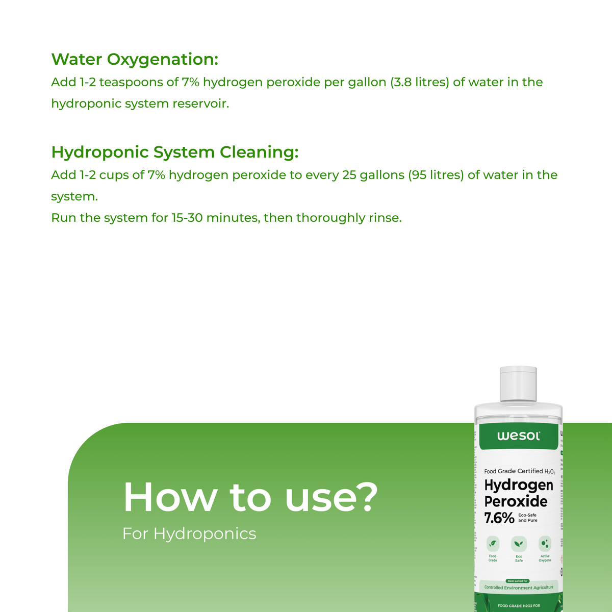 Wesol Hydrogen Peroxide 7% for Plants | 1 Litre