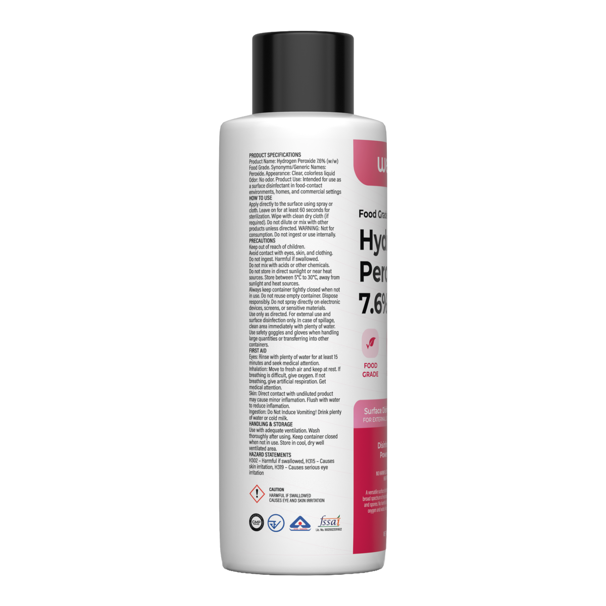 Wesol Hydrogen Peroxide 7.6% w/w (Food Grade) Floor Cleaner Solution 200ml | Best For Cleaning disinfection sterilization | Farming Gardening Hydroponics