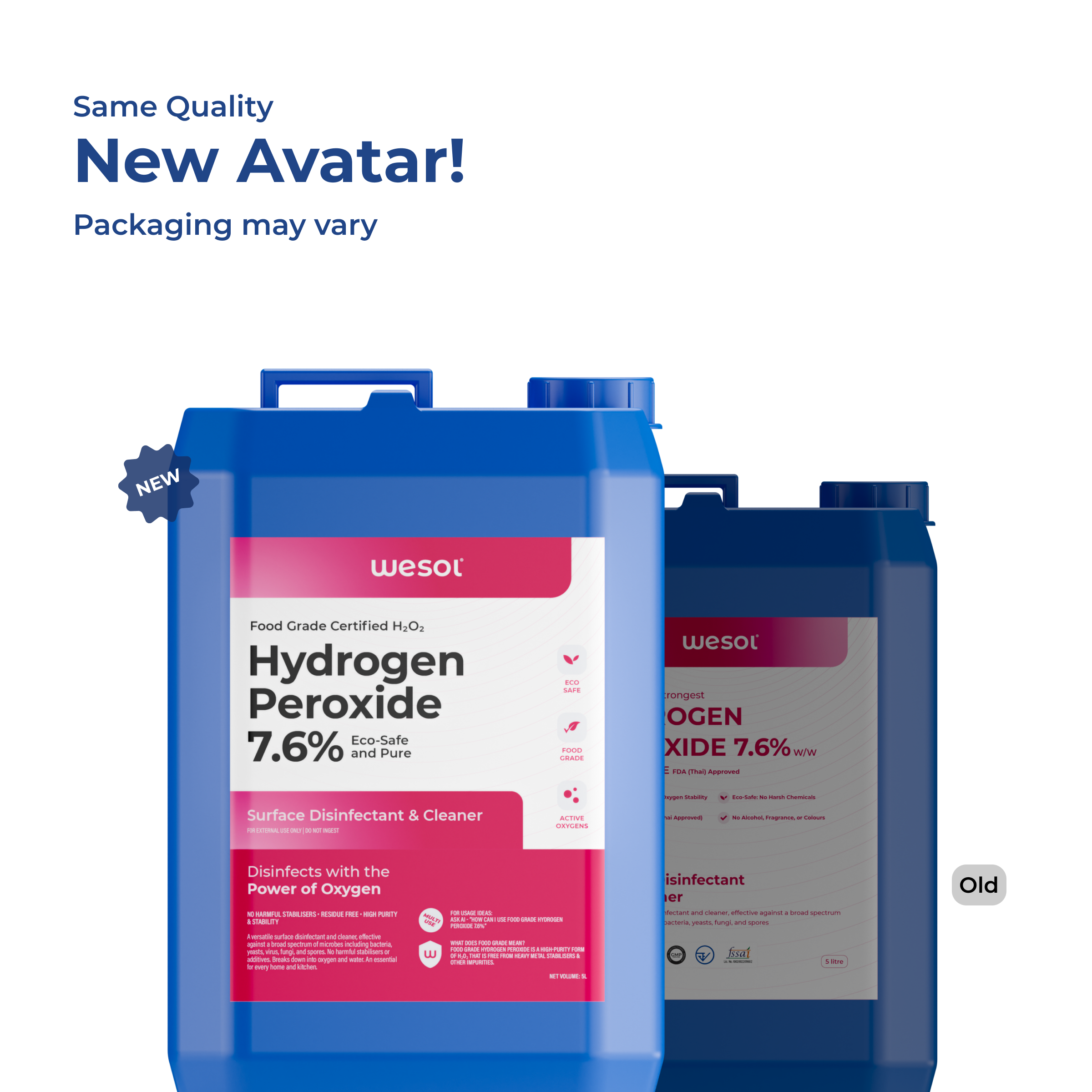 Wesol Hydrogen Peroxide 7.6% w/w (Food Grade) Floor Cleaner Solution | Best For Cleaning disinfection sterilization | Farming Gardening Hydroponics