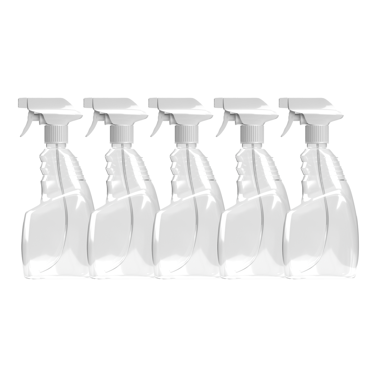 Spray Bottle 500ml (Pack of 5) | Transparent Empty Plastic Mist Sprayer for Water, Hair, Face, Plants, Sanitizer, Perfume, Cleaning & More